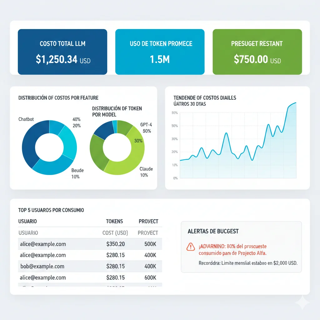 Infografía vertical listando 10 técnicas optimización costos LLM con porcentajes de ahorro y nivel de complejidad