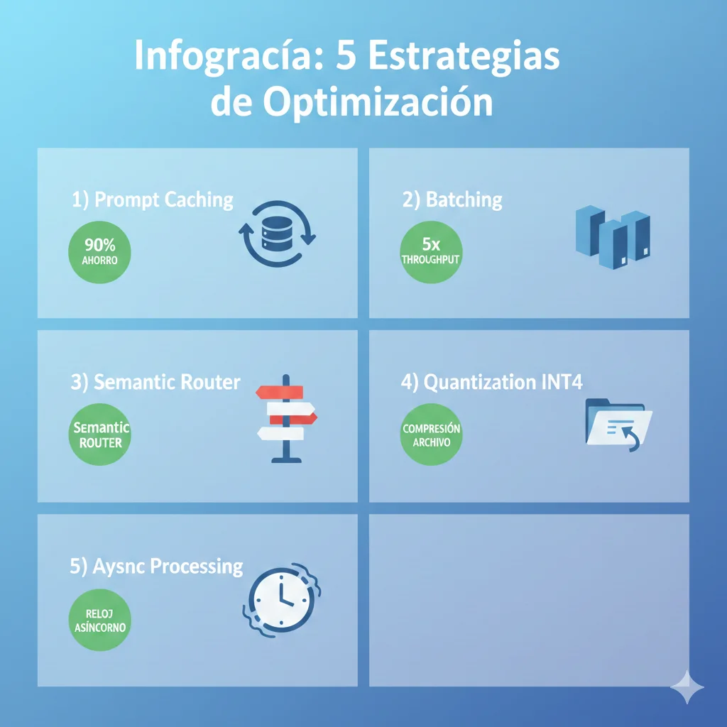 Estrategias optimización costes DeepSeek R1 caching batching routing