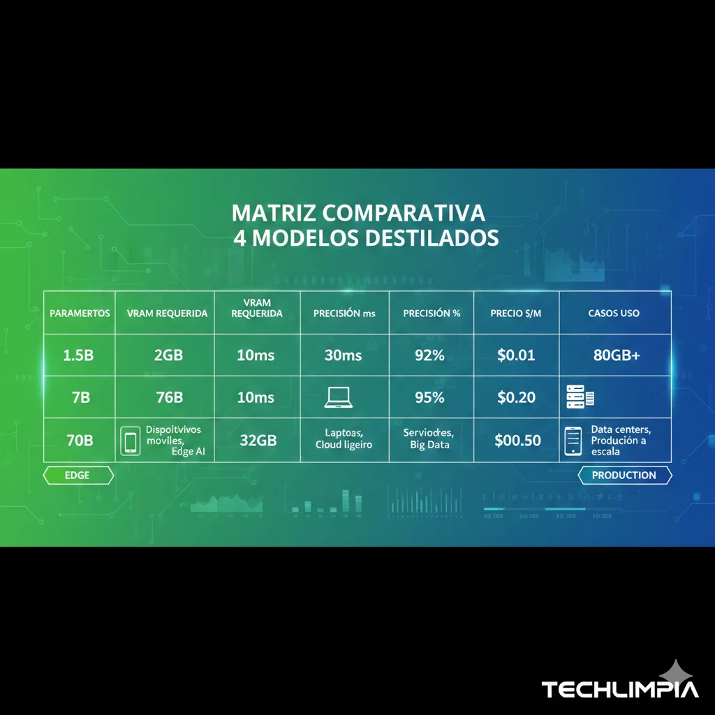 Comparativa modelos distilled DeepSeek R1 performance vs cost VRAM