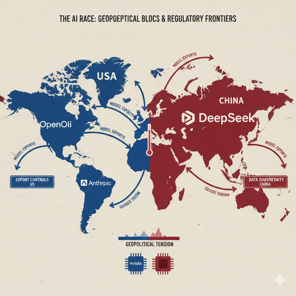 Implicaciones geopolíticas DeepSeek R1 US China AI competition Nvidia