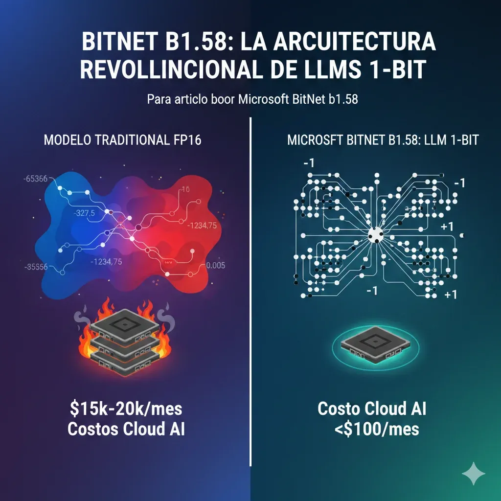 Microsoft BitNet: Cómo Reducir 82% Costes LLM con Modelos 1-Bit en CPU (Guía 2026)