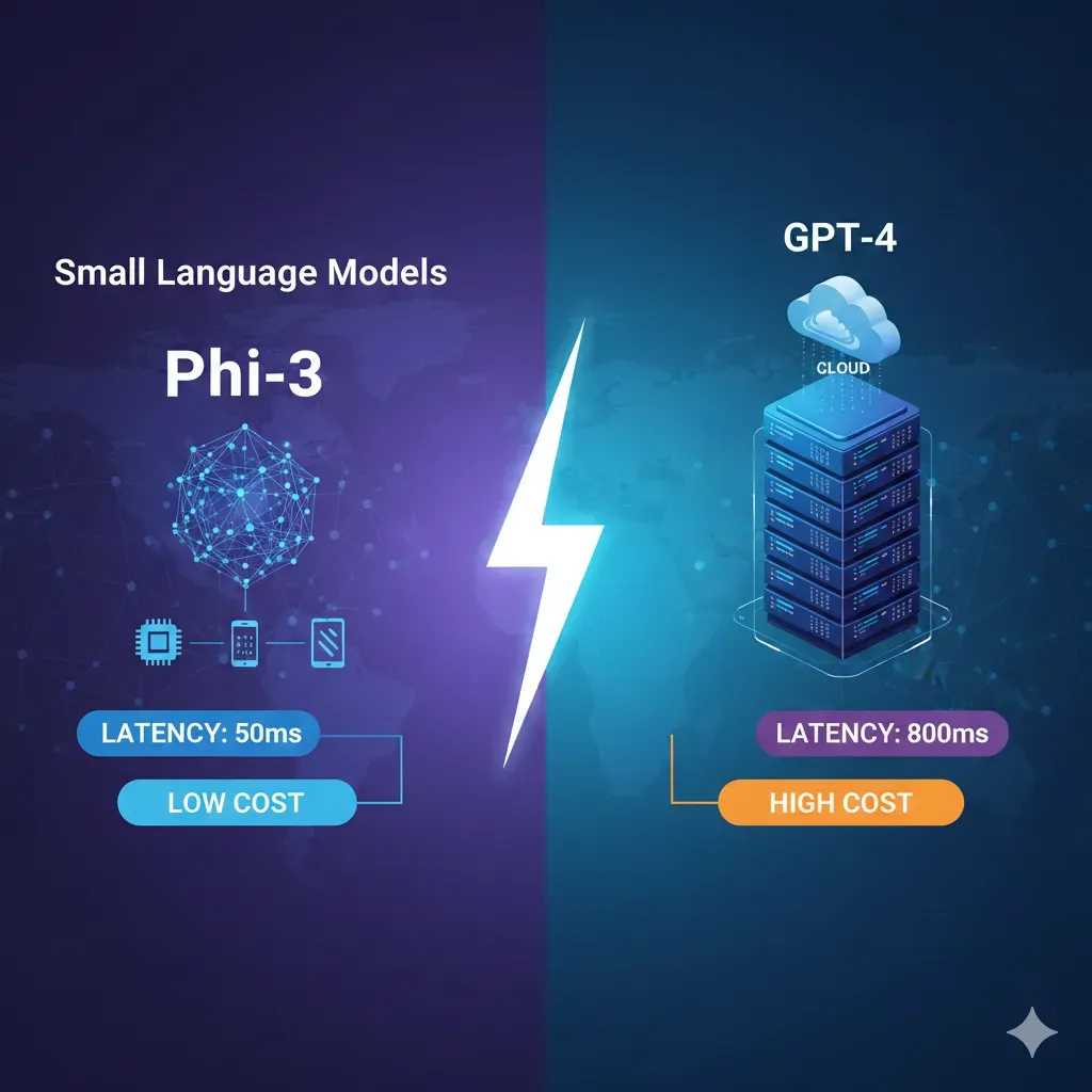 Small Language Models (SLMs) vs LLMs 2025: Phi-3 Ahorra $38k/año y Mejora Latencia 10x | BCloud Consulting