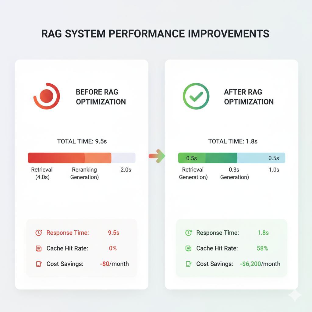 Comparativa latencia RAG antes y después optimizaciones