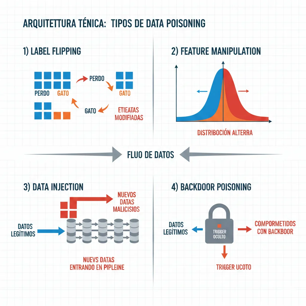Diagrama arquitectura MLOps segura end-to-end con network segmentation, zero-trust, secrets management, model signing, vulnerability scanning, monitoring
